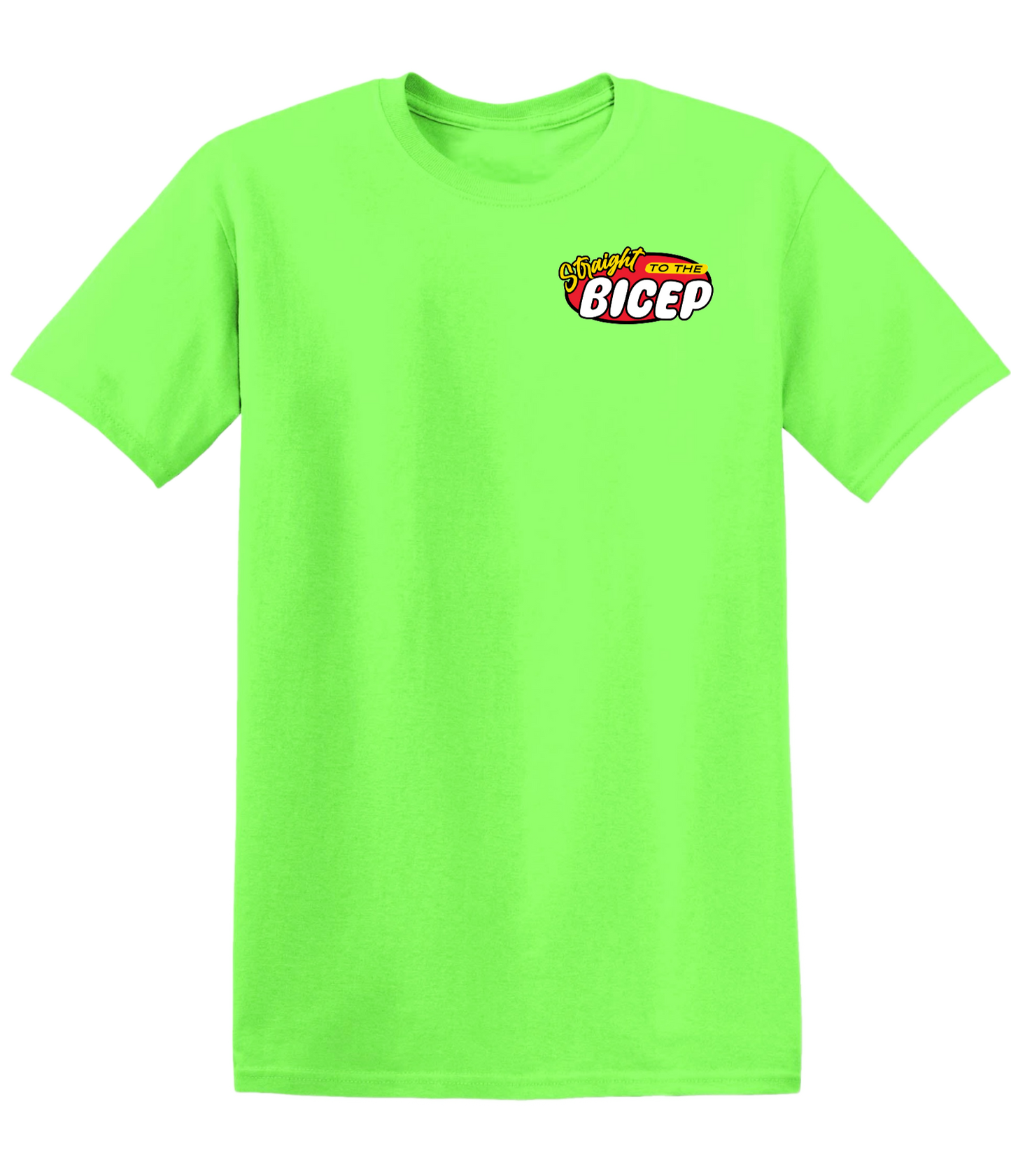 STRAIGHT TO THE BICEP TEE (neon green)