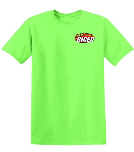 STRAIGHT TO THE BICEP TEE (neon green)