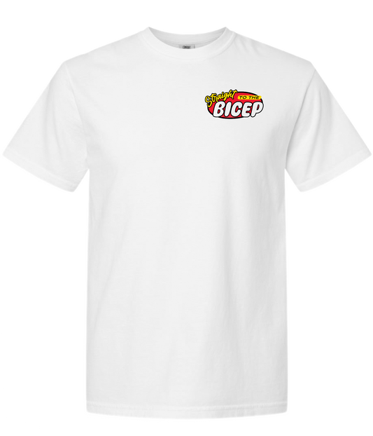 STRAIGHT TO THE BICEP TEE (white)